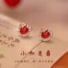 Pendientes de Aguja de Plata Pura 999 para Mujer, Serie del Año del Caballo, Lujo Ligero, Sensación de Alta Gama, Pendientes de Año Nuevo, Exquisitos y Versátiles, Accesorios para Orejas del Año Zodiacal