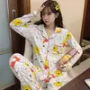 2022 Corea Dongdaemun Pijamas Nuevos para Mujer de Manga Larga Pantalones Traje a Cuadros Ropa de Casa de Otoño Salida de Fábrica