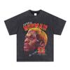 Camiseta de manga corta lavada americana de comercio exterior de Amazon para hombre, estilo retro de verano, holgada, de media manga, venta al por mayor transfronteriza de eBay