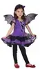 Cosplay Halloween Crianças Traje de Bruxa Morcego Saia de Gaze Roxa Elfo Bruxa Traje Bala