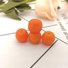 Simulación de fruta tridimensional media cáscara cáscara completa naranja diy resina accesorios de joyería material arete llavero arete oreja