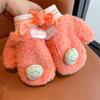 Guantes cálidos de invierno para niños y niñas, bonitos y gruesos, de lana de cordero, para el cuello y los dedos.