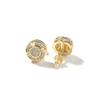 Europeu e Americano Hip Hop Diamante Completo Ouro Redondo Brincos Masculinos Verão High-end Moda Zircon Orelha Jóias Cross-border Novos Produtos