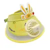 Sombrero de Protección Solar de Dibujos Animados para Niños, Sombrero de Ala Ancha Abierto con Ventilador de Carga USB, Adecuado para Niños y Niñas