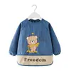 Ropa de abrigo elegante para niños, adecuada para comer, babero para bebé, impermeable y resistente a las manchas, de pana de manga larga para otoño e invierno