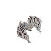 Aretes de Hoja de Gema Brillante, Chapados en Oro Blanco de 18K, Tachonados con Diamantes y Zirconias, Aretes de Tuerca con Aguja de Plata que Brillan