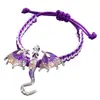 Pulseira Tecida à Mão com Dragão de Esmalte Vintage de Nicho Pulseira de Dragão Cravejada com Diamantes Transfronteiriça Europeia e Americana Joia Versátil Personalizada para Homens
