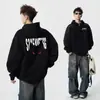 Sudadera con capucha de Gato Diablo de Peso Pesado Marca de Moda Americana para Hombre Otoño e Invierno Moda Atractiva Calle Alta Nicho Chaqueta Casual