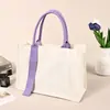 Bolsa de lona personalizada con logo, bolsa cruzada promocional corporativa de alta gama con cinta, bolsa de lona tote lisa personalizada