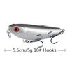 Cebo flotante de agua Luya Bait Son Dog de 55 mm y 5 g, cebo blanco Raffe para pesca de trucha con boca de caballo