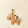 Hazte Rico Inmediatamente, Pareja de Dibujos Animados de Cuero, Exquisitos Accesorios de Colgante Pequeño, Cadena de Bolso de Gama Alta, Llavero Creativo para Coche