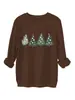 Amazon eBay sitio independiente moda divertida felpa gruesa para mujer cuatro dientes árbol de Navidad sudadera de otoño e invierno