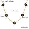 Europeu e Americano Transfronteiriço Titanium Aço Banhado 18K Ouro Margarida Colar Pulseira Ins Niche Design Moda All-match Terno de Pedra Natural