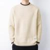 Suéter a rayas, nuevo diseño, suéter de ciervo de peluche falso de dos piezas, suéter de cuello redondo para hombre, ropa de moda para hombre