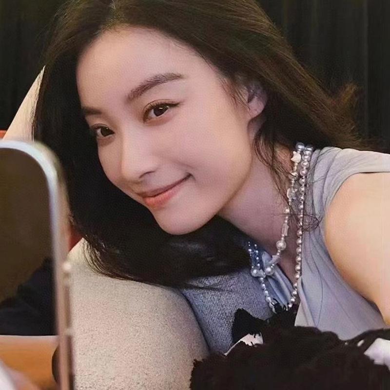 白贝母猫咪天然淡水珍珠项链女小众高级感14k注金明星同款锁骨链
