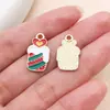 30 accesorios para joyería DIY: Árbol de Navidad de dibujos animados estilo gota de aceite, muñeco de nieve, Papá Noel y campanas como colgantes de regalo hechos de aleación de zinc