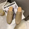 Mules de Verão Femininas com Fivela Horsebit, Sapatos Planos Slip-On Versáteis, Moda para Uso Externo