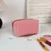 Bolsa de Maquiagem Listrada Necessaire Grande Capacidade Bordado de Gaze Bolsa de Maquiagem Portátil Bolsa de Armazenamento de Maquiagem para Viagem