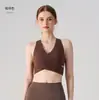 Sujetador deportivo transfronterizo europeo y americano, sujetador a prueba de impactos para Pilates, camiseta sin mangas de fitness y yoga con espalda cruzada integrada y copa fija para correr