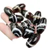 Ágata de seda blanco y negro camino camino jade cuentas sueltas ágata oval lezi cuentas de barril pulsera collar accesorios cuentas