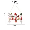 Amazon Transfronterizo Navidad Nuevo Producto Madera Papá Noel Señal de Puerta Colgante de Puerta Fiesta Navideña Decoración del Hogar Arreglo