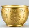 Vaso Baifu Esculpido em Latão Cornucópia Baifu Pequena Louça de Cobre Sapo Dourado Enfeites para Vaso Baifu Decorações para Casa