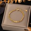 Pulseiras Europeias e Americanas de Aço Titânio Novo que Não Desbotam para Mulheres, Acessórios de Mão Versáteis Estilo Ins, Joias de Mão da Moda para Meninas, High-End