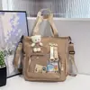 Bolsa de Estudo Ins Estilo Japonês de Grande Capacidade 2025 Ano Letivo Bolsa Tote para Carregar Livros Bolsa de Mão Bolsa Transversal