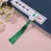 Colgante de borla de loto de jade blanco estilo nuevo con cuentas Marcapáginas estilo antiguo Bolsita Sachet Anillo de tracción para bolsa DIY Fabricante Venta al por mayor