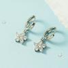 Coreano Elegante Longo Personalizado All-match Pingente Zircon Flash Flor de Diamante Luxo Requintado Jantar Internet Celebridade Brincos Brincos