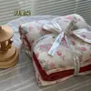 Algodão 100% Grau A Musselina Dupla Estampa de Desenho Conjunto de Quatro Peças Algodão Puro Conjunto de Três Peças para Dormitório de Estudante Capa de Edredom para Dormir Nu de Mãe e Bebê