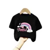 2026 Novo Estilo de Verão Roupas Infantis Soltas e Estilosas para Meninas Tops de Algodão Puro Manga Curta Camisetas Finas para Meninas de Meia-Idade e Mais Velhas