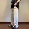 Pantalones Finos de Lino Estilo Japonés para Hombre, Nuevos de Verano, Holgados, de Alta Gama, Deportivos Juveniles, Rectos de Pierna Ancha