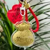 Llavero Atractor de Riqueza de Oro Puro 999, Colgante Dorado para Coche, Colgante para Bolso de Buena Suerte y Éxito, Regalo Creativo