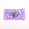 Accesorios para el cabello de bebé de color sólido, Diadema de flor de nailon sin costuras para bebé, Diadema de ala ancha para niños, Lazo