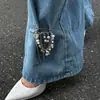 Tornozeleira de Calça com Franja de Pérola Artificial de Design Transfronteiriço Europeu e Americano para Mulheres, Broche Pingente Modificado Curto Doce e Cool Ins Multifuncional