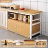 Estante de almacenamiento para cocina, multifuncional, de pie, mesa multicapa, tabla de cortar, banco de trabajo, estante de almacenamiento para microondas y utensilios de cocina, armario lateral