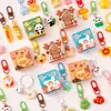 Llavero de Dibujos Animados Caja Sorpresa Pequeña Estudiante Lindo Decoración de Mochila DIY Colgante de Resina Recompensa para Niños Pequeño Regalo