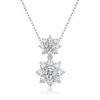 Moda y elegancia de estilo francés, collar para la clavícula con temática de bosque, versión de lujo ligero de alta gama, collar en capas de moissanita de plata 925 más vendido transfronterizo