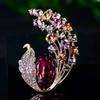 Broche Retro Europeo y Americano de Doble Uso de Amatista Súper Brillante, Broche de Lujo para Accesorios de Vestido de Otoño e Invierno, Nuevo Corsage de Encaje