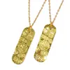 Nuevo Colgante Auspicioso Estilo Chino Hielo Oro para Mujeres Riqueza Barra Pequeña de Oro Collar Colgante Amuleto de Fortuna