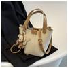 2024 Nuevo Verano Bolso Pequeño de Hombro de Cuero Suave con Textura Estilo Coreano Bolso Cubo de Moda Estilo Dulce Bolso de Hombro Único Cruzado
