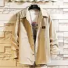 Camisa de pana holgada, versátil, moderna, adecuada para primavera y otoño, estilo Hong Kong, estilo americano, prenda exterior para estudiantes, camisa casual, estilo retro para hombre