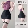 Lencería Fan Lei, sexy y seductora, con un diseño estilo secretaria con encaje transparente, una falda ajustada al cuerpo y una seductora bata estilo uniforme, 1078