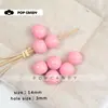 Acessórios para Joias DIY Contas Redondas de 14mm Contas de Madeira Coloridas Acessórios Contas Soltas Contas Redondas Versátil Flor de Sapato Contas Corrente para Celular Feita à Mão