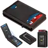 Porta-Cartões de Metal com Tampa Flip de Novo Modelo Transfronteiriço com 80% de Desconto Carteira de Couro Crazy Horse Carteira Vertical Antifurto RFID para Homens