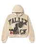 Moletom com Capuz para Casal de Marca de Moda de Rua Y2K Estilo Europeu e Americano Transfronteiriço, Jaqueta com Zíper Camuflada Floral Retrô Americana