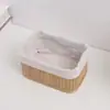 Cesta de Almacenamiento Tejida de Bambú Simple para Uso Doméstico, Cesta de Almacenamiento para Cosméticos de Escritorio, Almacenamiento de Juguetes y Bocadillos, Tejido Hecho a Mano Multipropósito