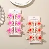 Pinza de garra de flor de plumeria hueca de 4 cm transfronteriza, pinza de tiburón de flor degradada, set de 6 piezas para peinado semi-recogido de vacaciones de verano en la playa
