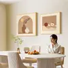 Pintura Decorativa de Restaurante Vintage Estilo Francés, Estilo Minimalista Nórdico, Adecuada para Paredes Blancas Grandes, Arte para Dormitorio y Recibidor
